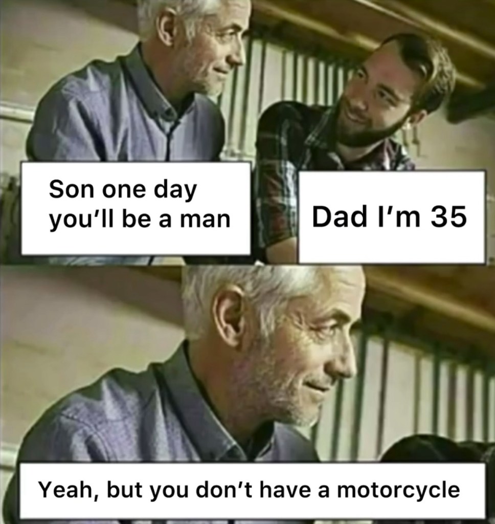 Funny motorcycle meme 2025 – crazy, funny but with hit of truth about the motorcycle world.