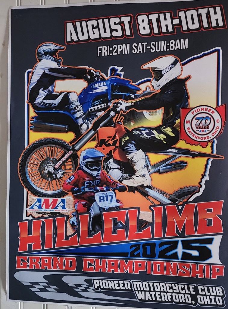 Local motorcycle event poster featuring custom illustration and community ride branding