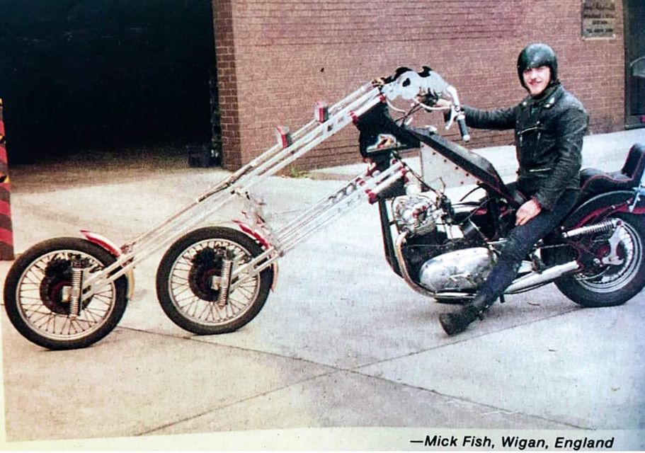 Motorcycle with artistic, hand-painted bodywork and sculptural elements, featured among the strangest motorcycles of 202